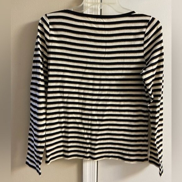 Talbots crewneck striped top pima cotton long sleeves Medium - Picture 5 of 6